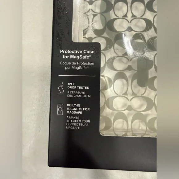 Coach Signature Pattern MagSafe Case - Black and Gray iPhone 16 Pro Max - Picture 3 of 4